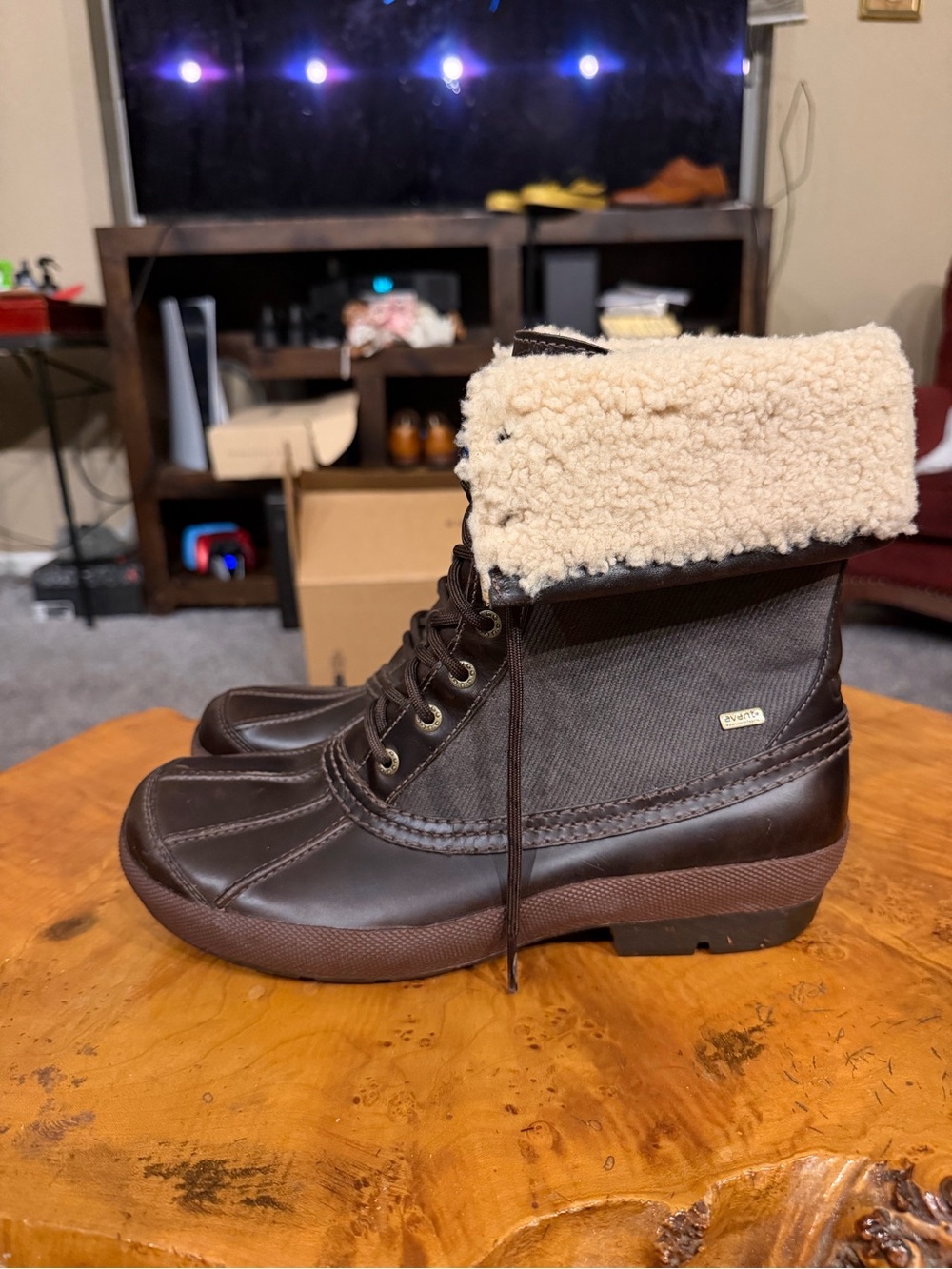 Vintage UGG Australia Warm Brown Leather Duck Boots Men's Size 9 Women's Size 11